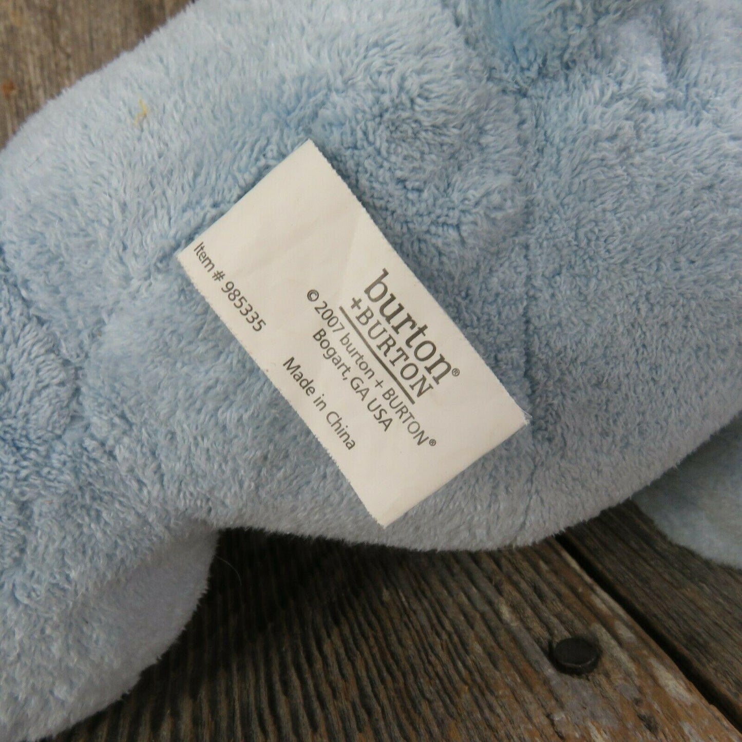 Blue Hippo Plush Burton and Burton Stuffed Animal Bow Pink Yellow 2007