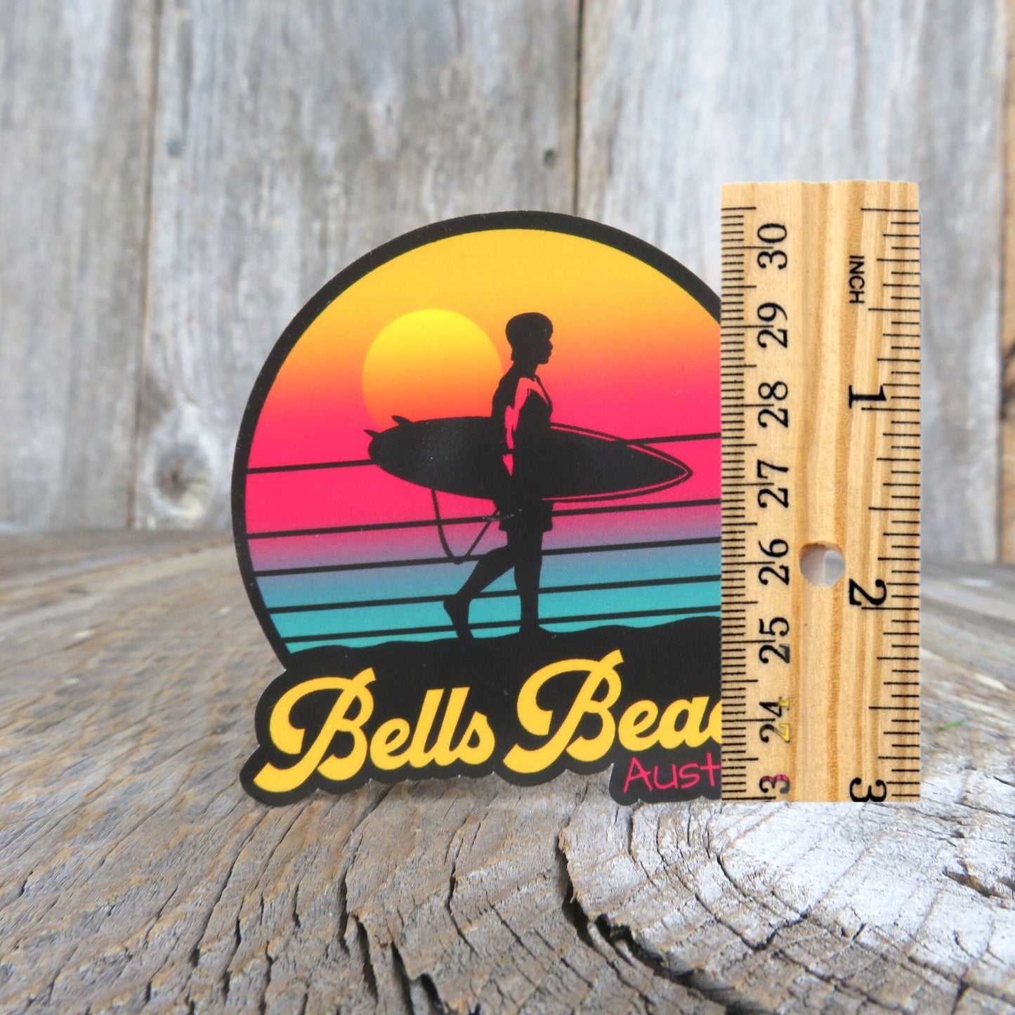 Bells Beach Australia Sticker Surfing Retro Sunset Souvenir Travel Sticker