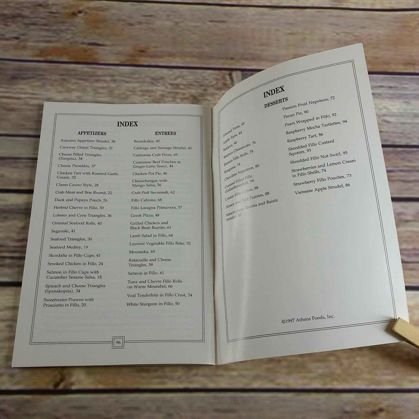 Vintage Cook Book Athen Foods Fillo Dough Promo Recipes CookbookApollo Athens Foods Booklet 1997 Paperback