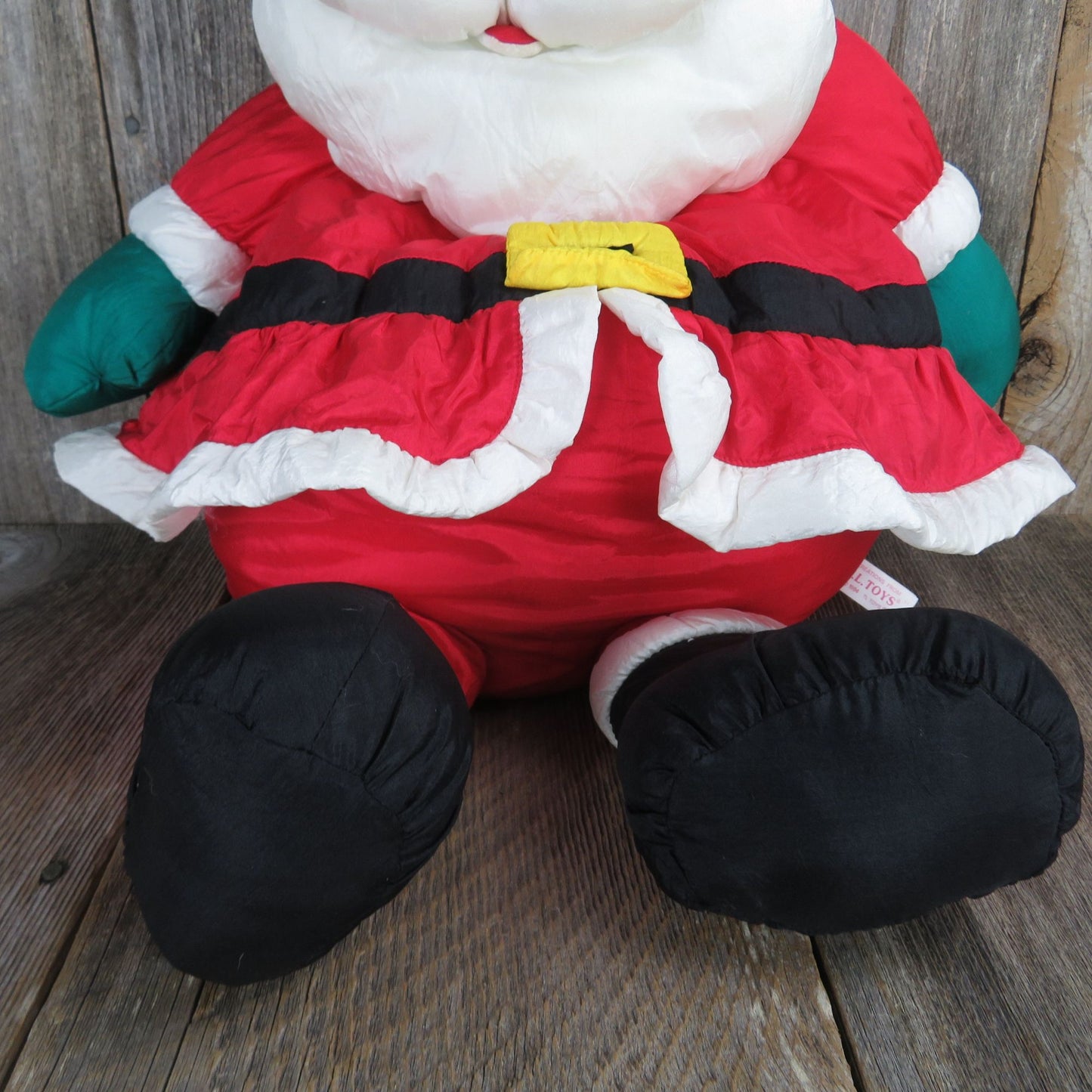 Vintage Santa Claus Plush Slick Nylon Christmas Large Stuffed Animal Doll T.L. Toys TL 1994
