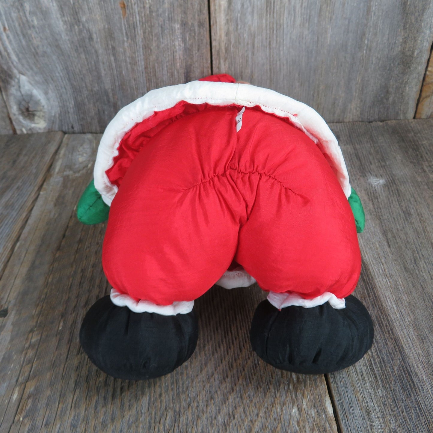Vintage Santa Claus Plush Slick Nylon Christmas Stuffed Animal Doll