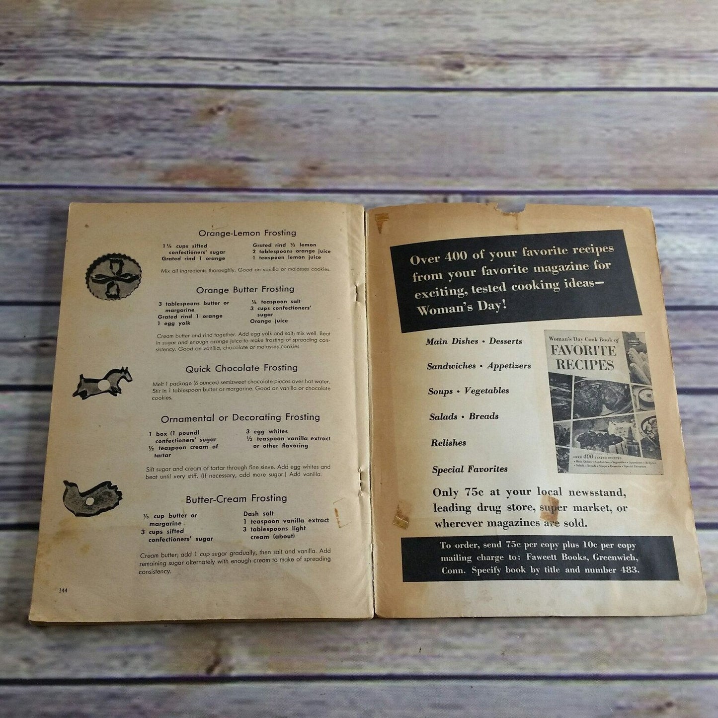 Vintage Cookbook Womans Day Cookie Recipes Paperback Book 1962 Fawcett Book Over 300 Recipes Christmas and Holiday Cookies