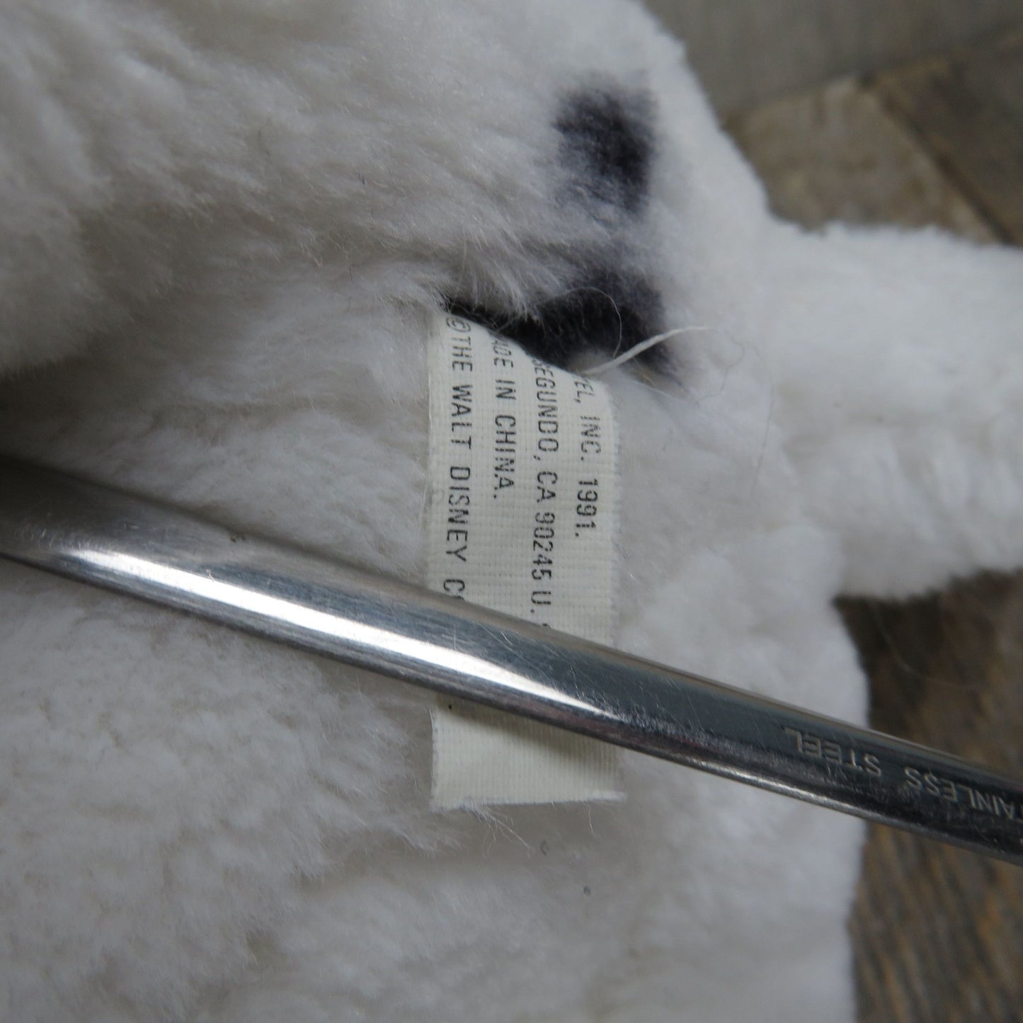 101 Dalmatians Dog Plush Walt Disney Company White Black Puppy Mattel 1991 Rolly