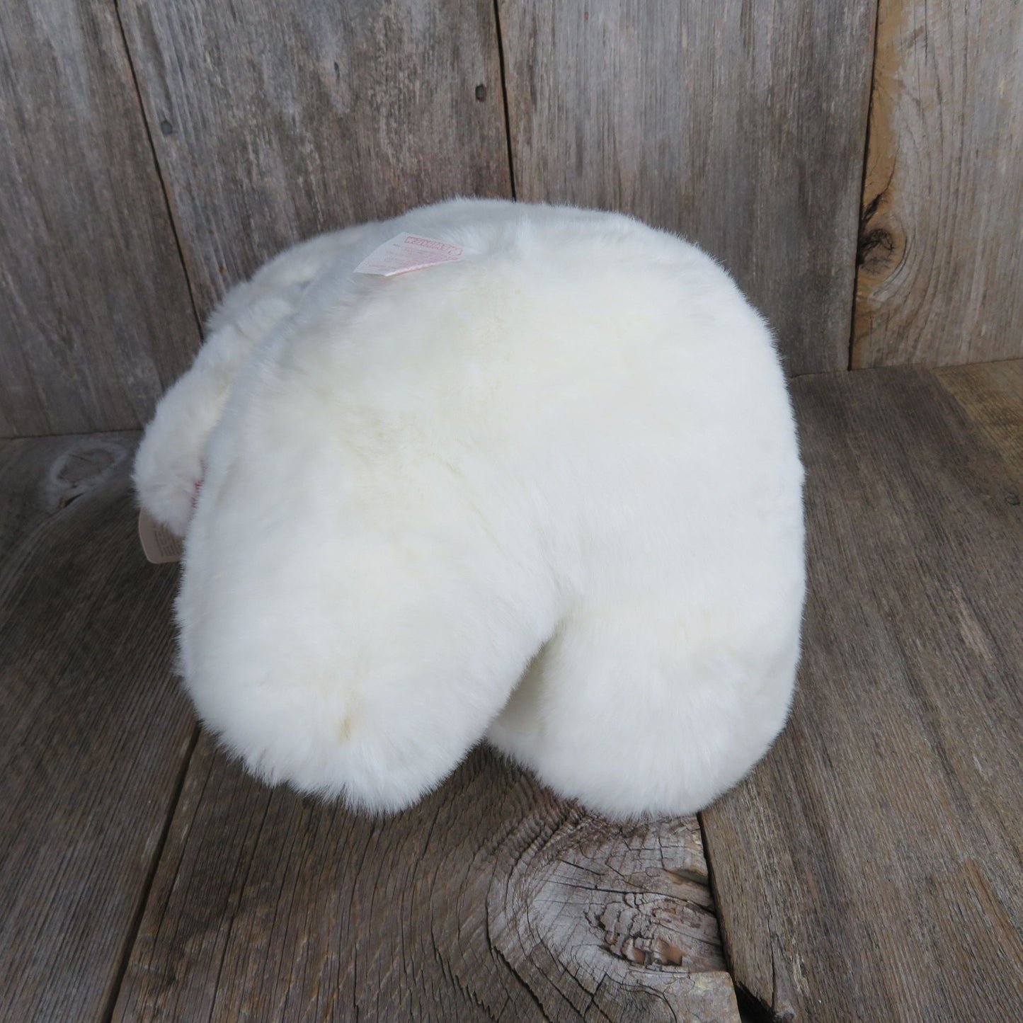 White Bear Plush Tongue Out Knit Hat Scarf Green Red Paws Christmas Stuffed Animal Fairview 1992 Vintage