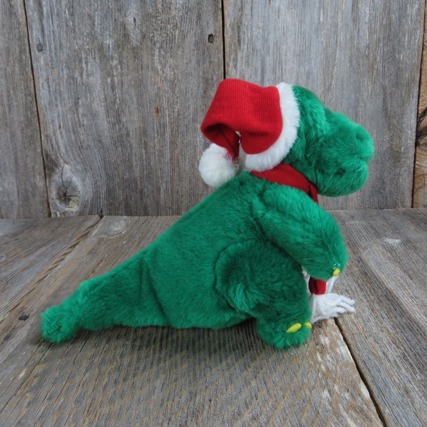 Vintage Dinosaur Plush Christmas Jinglesaurus Schmidt Cannon Scarf Santa Hat Stuffed Animal