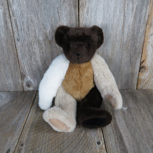 Vermont Teddy Bear Company Plush Multicolored Brown Tan Jointed Cream 1997 Stuffed Animal