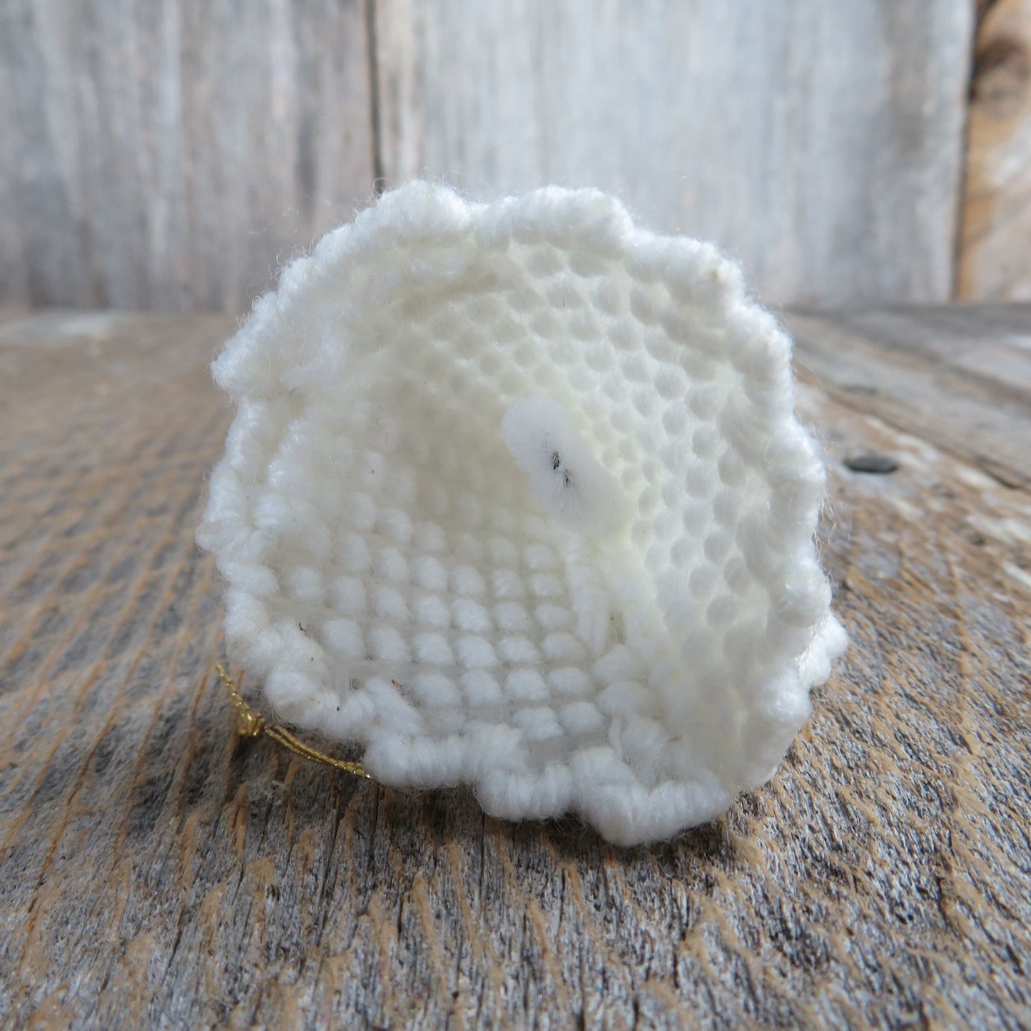 Vintage Singing Angel Ornament Handmade Plastic Canvas Christmas Needlepoint Tree Topper