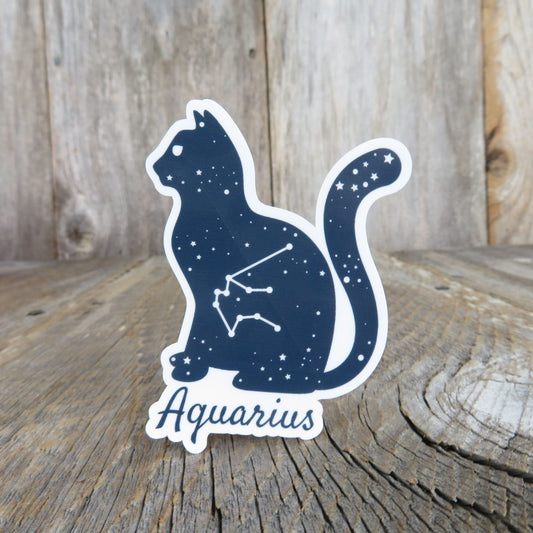 Aquarius Cat Sticker Astrology Birthday Star Sign Waterproof Star Chart
