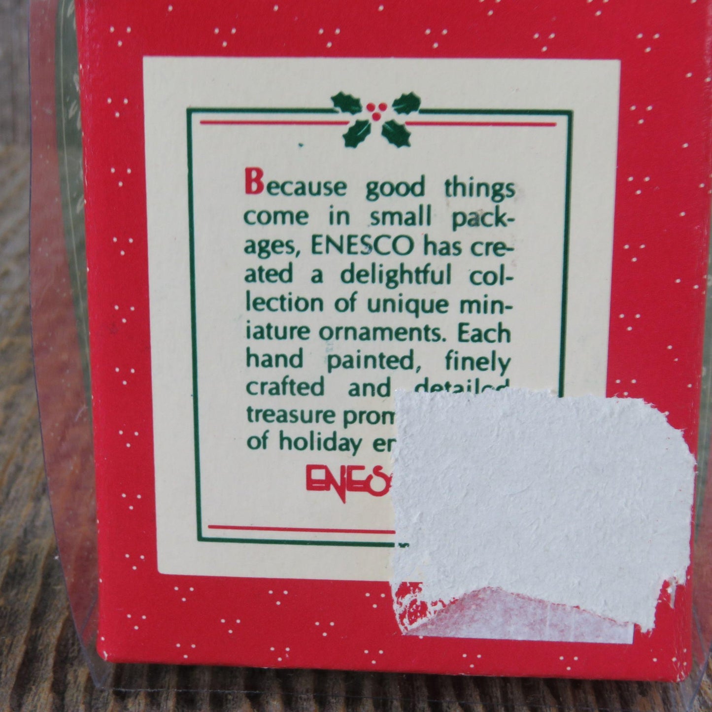 Vintage Mini Mouse in Santa Hat Ornament Swinging Christmas Enesco 1991