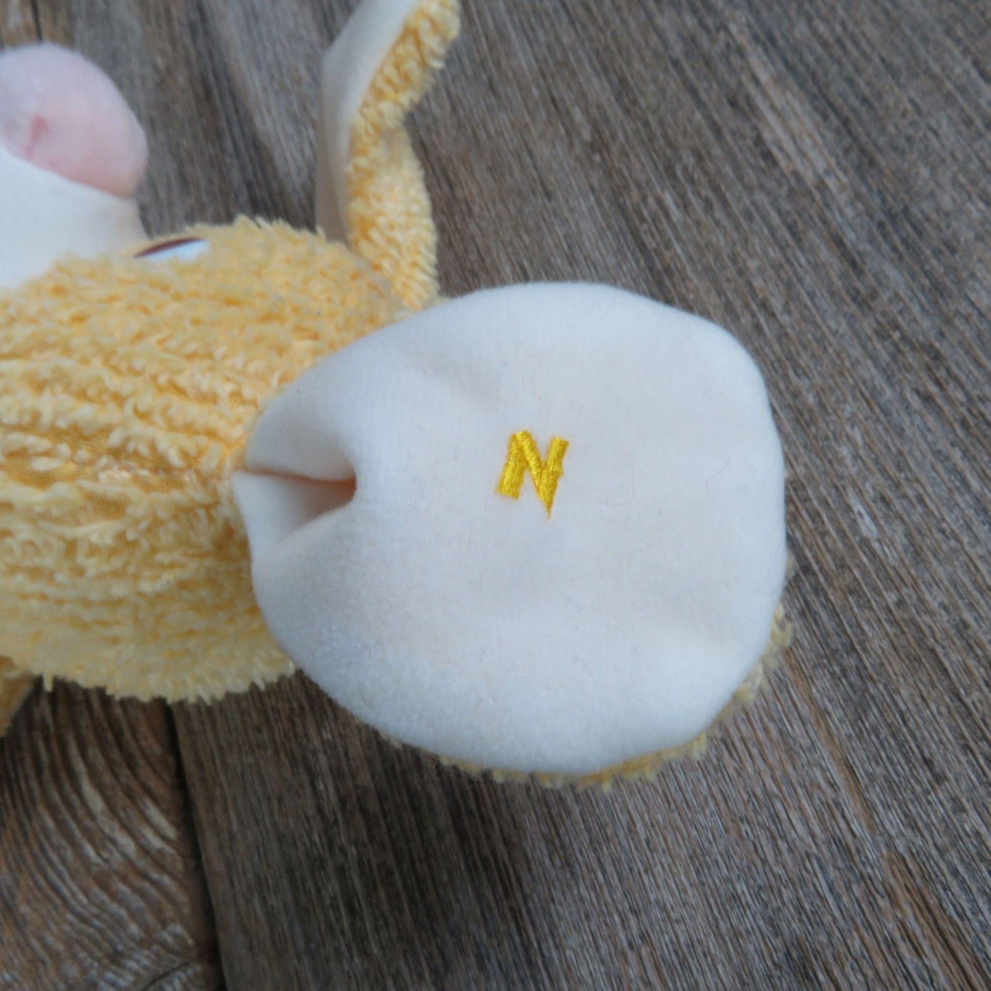 Vintage Yellow Puppy Dog Plush Terry Cloth Nubbies Babies North American Bear Co QVC Stuffed Animal 1999