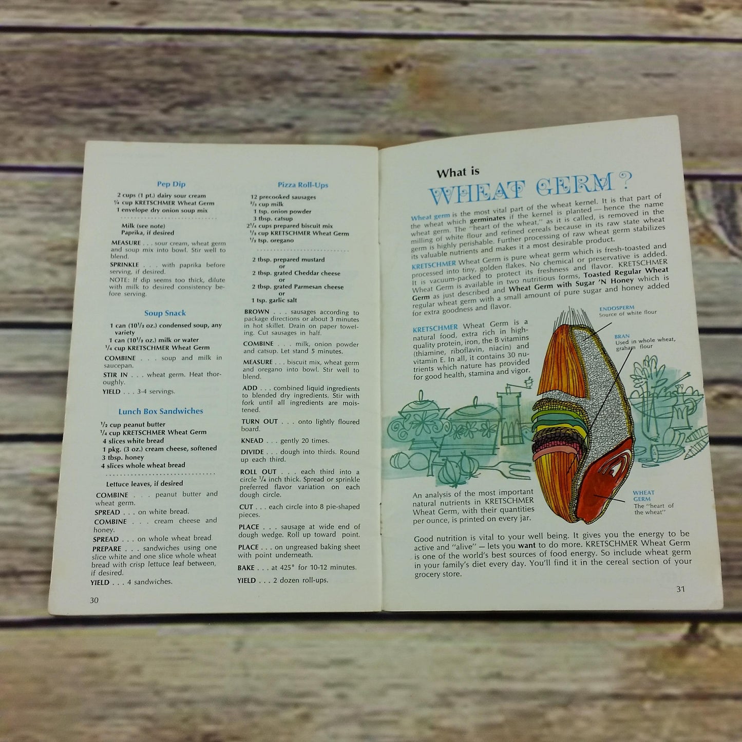 Vintage Cookbook Kretschmer Wheat Germ Recipes With Something Special 1971 Promo Promotional Advertising