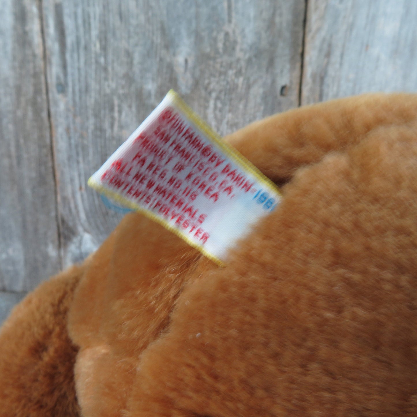 Vintage Dakin Fun Farm Honey Jo Teddy Bear with Red Bow Tie 1986 20 inch Toy Bear Made in Korea