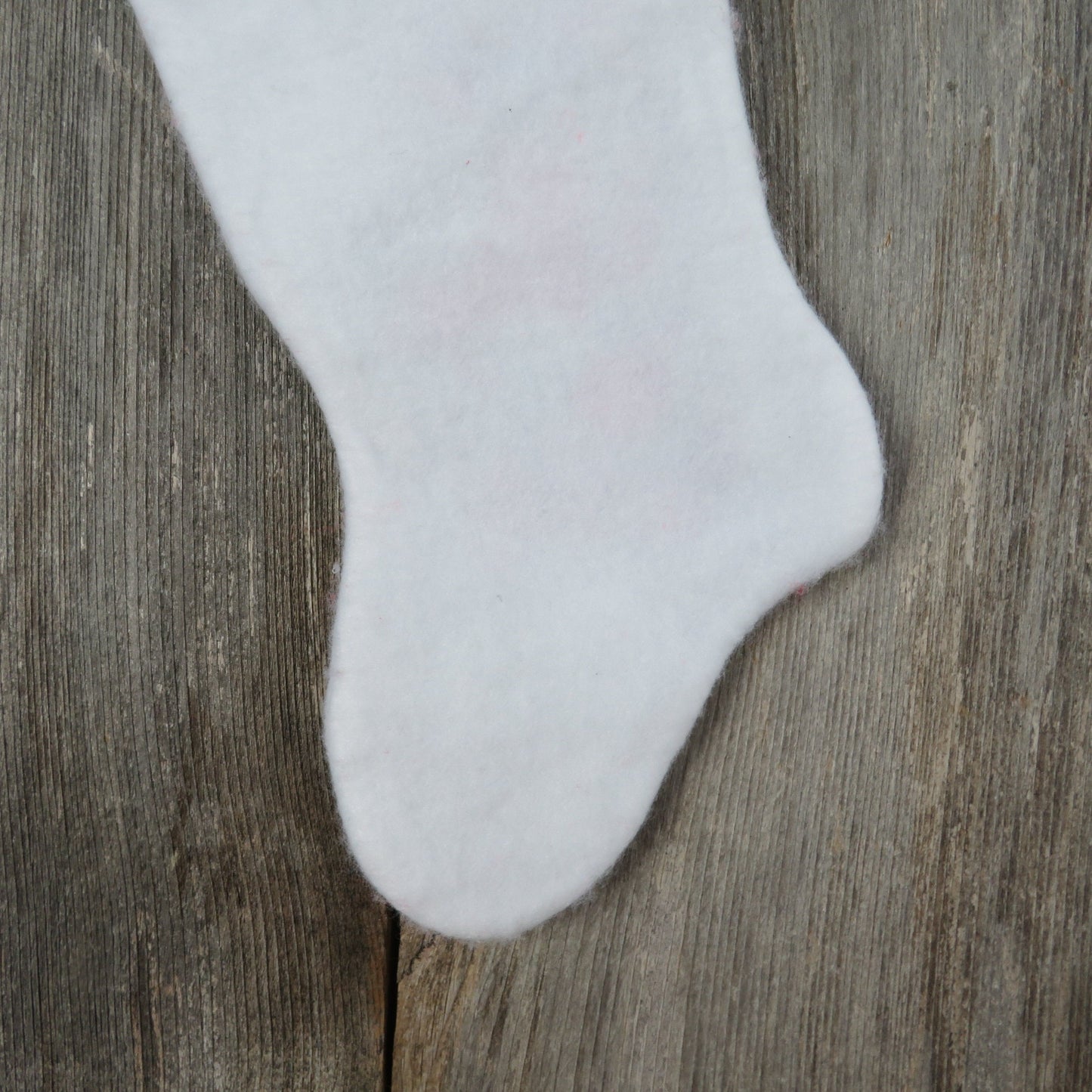 Vintage Santa Claus Going Down Chimney Stocking Christmas Santa's Best Toy Sack White Fuzzy Red Green Fleece Gold Trim