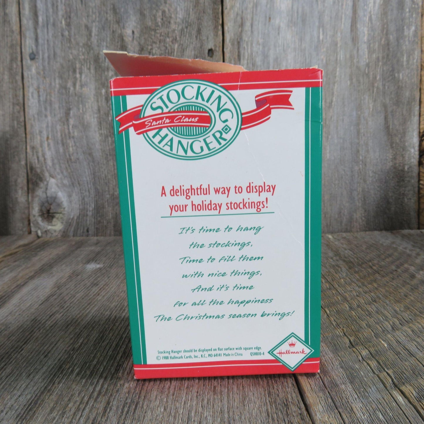Vintage Santa Claus Christmas Stocking Holder Hallmark Hanger Hook 1988
