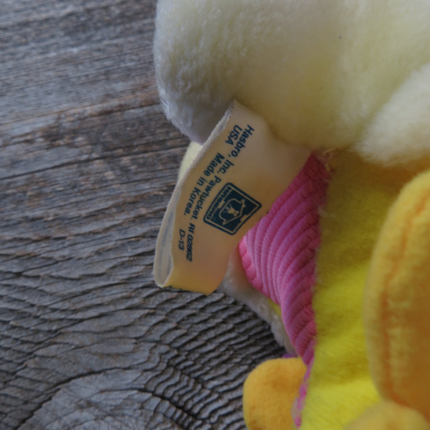 Vintage Dragon Plush Yellow Pink Hasbro Be More Changeable Stuffed Animal 1987 Ganz Bros - At Grandma's Table