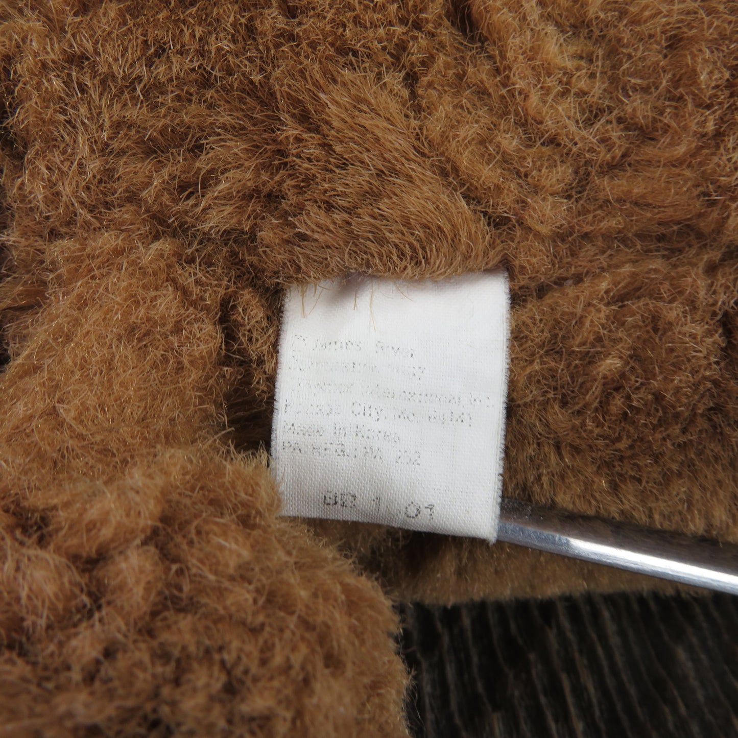 Vintage Teddy Bear Plush Brown James River Stuffed Animal Flocked Nose Korea 1987 - At Grandma's Table