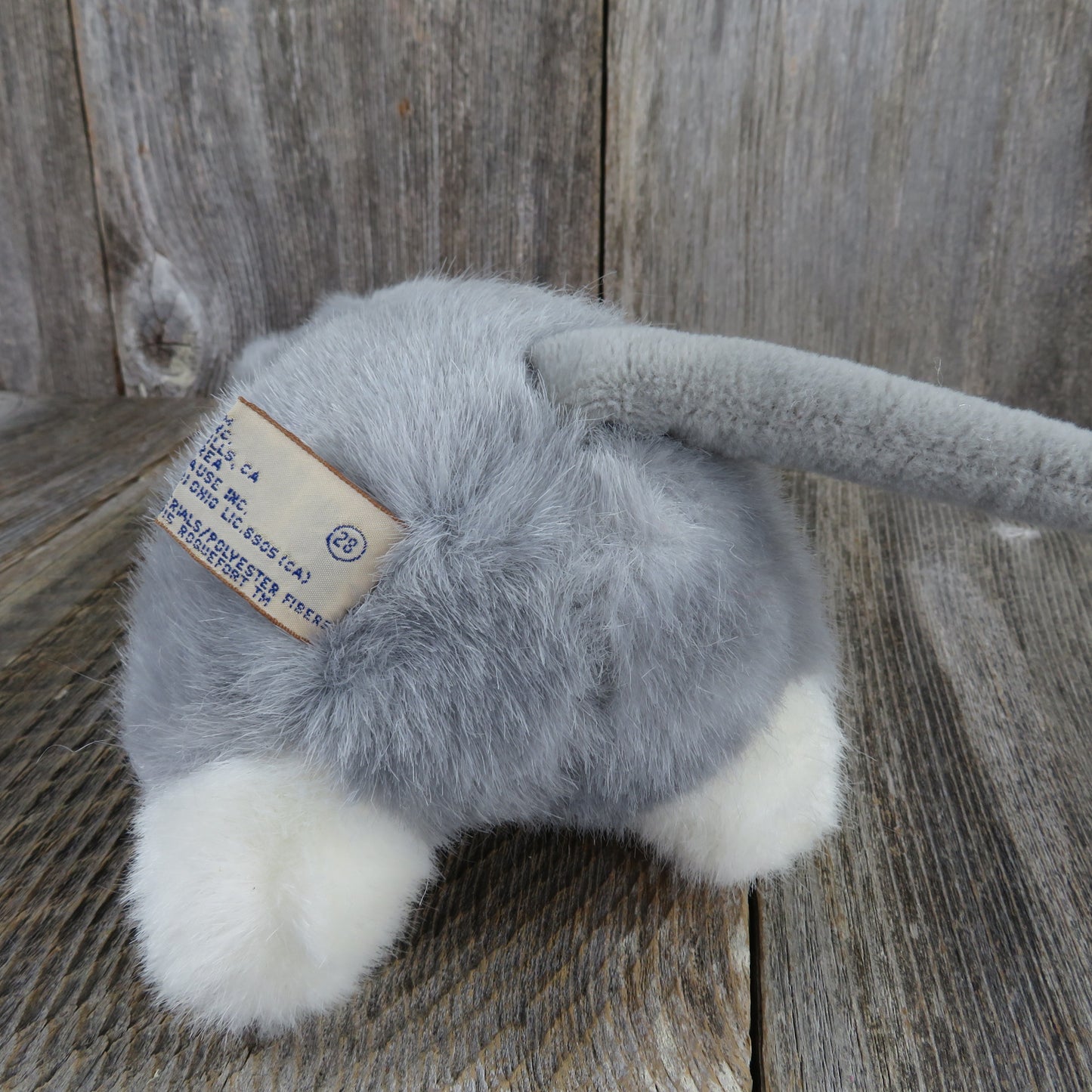 Vintage Mouse Plush Stuffed Animal Bravo Roquefort Toy Doll Grey 1988 Applause - At Grandma's Table