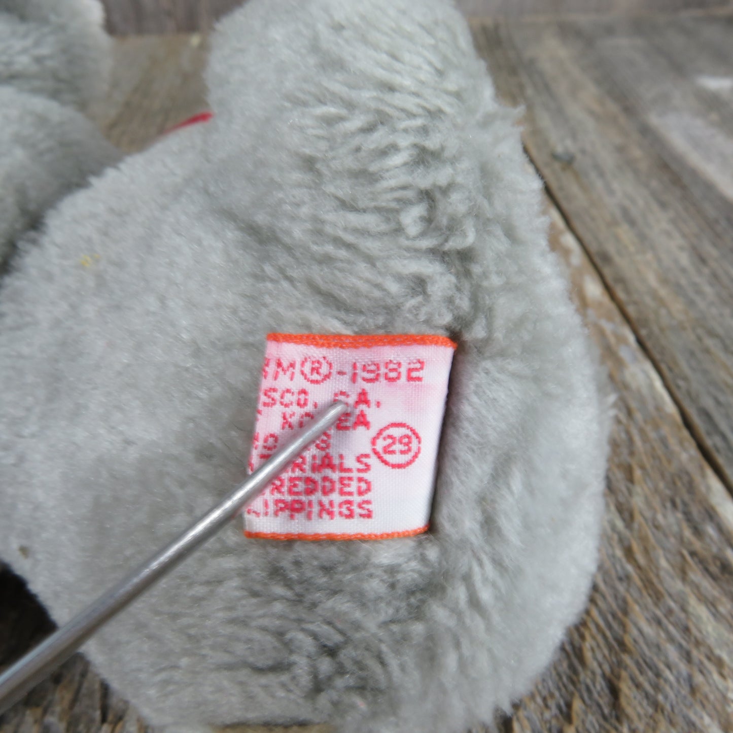 Vintage Mouse Christmas Plush Stuffed Dakin Fun Farm Animal 1982 Doll Toy Gray - At Grandma's Table