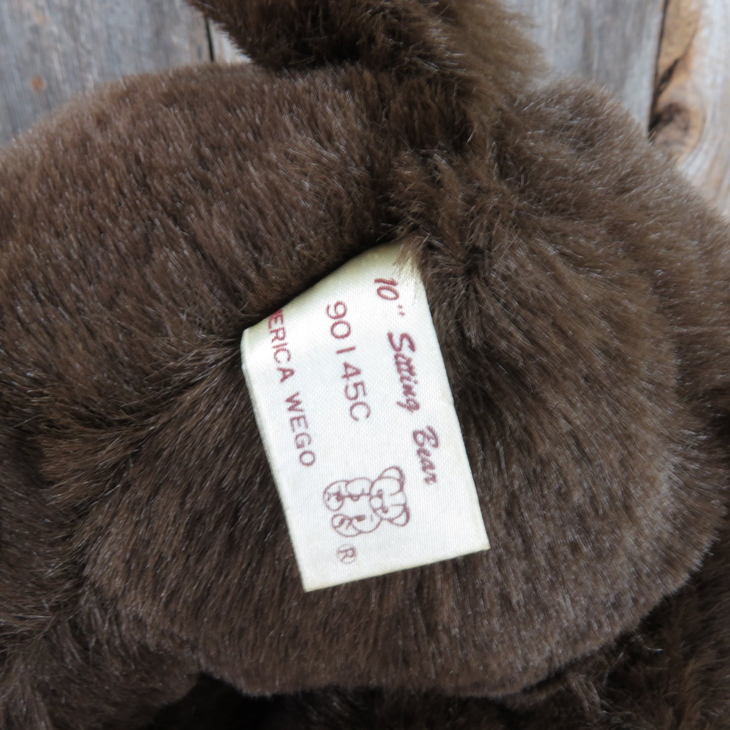 Vintage Teddy Bear Plush Sitting Stuffed Animal Brown Tan American Wego 10 inches - At Grandma's Table