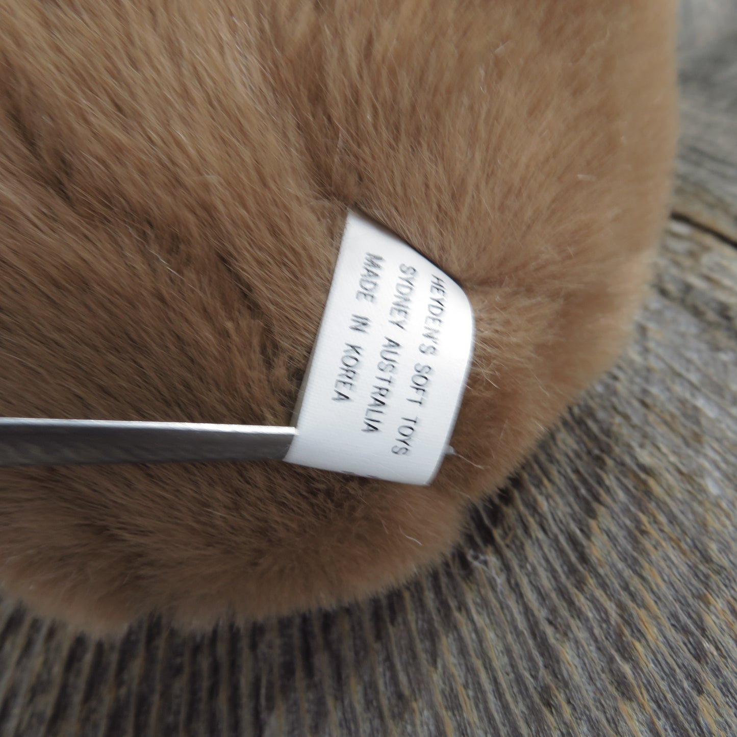 Vintage Koala Bear Plush Brown Yellow Bow Stuffed Animal White Heyden's Soft Toys Sydney Australia Made in Korea - At Grandma's Table