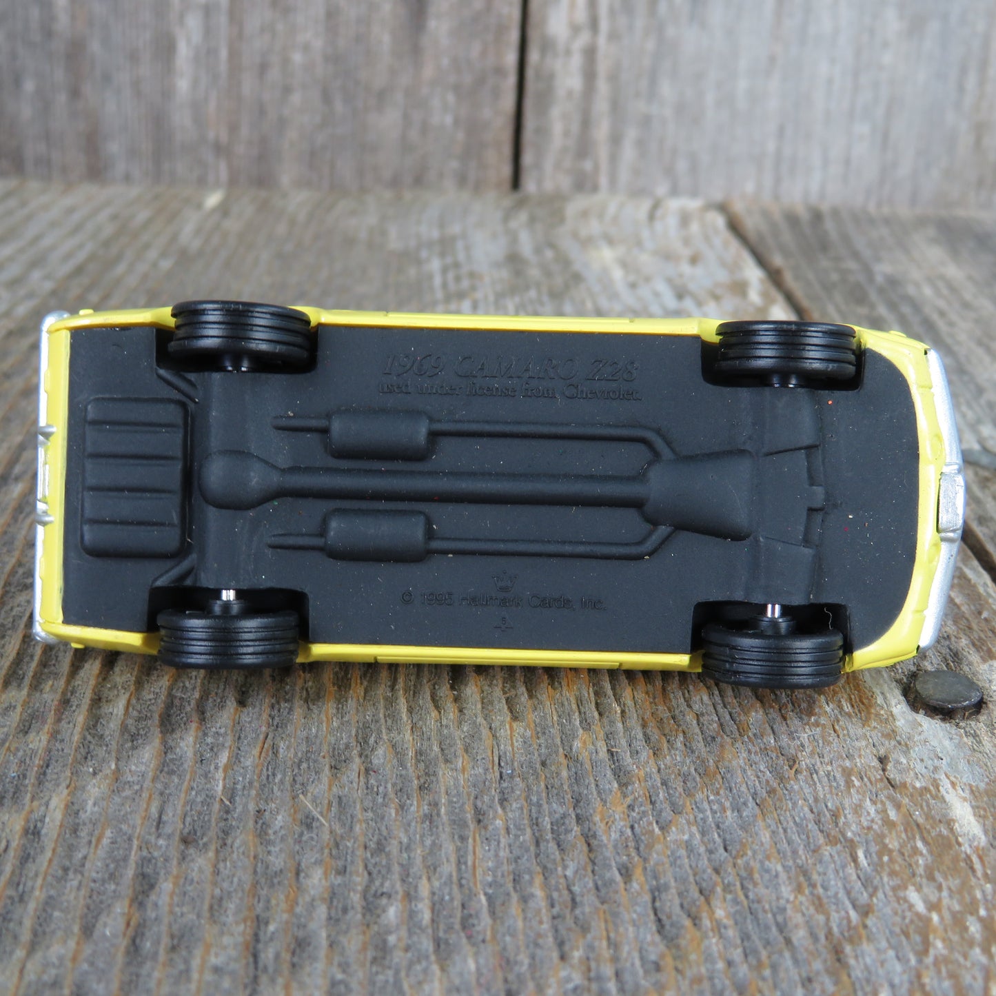 Vintage 1969 Camaro Ornament Yellow Car Hallmark Christmas Ornament 1995 Racing Stripes - At Grandma's Table