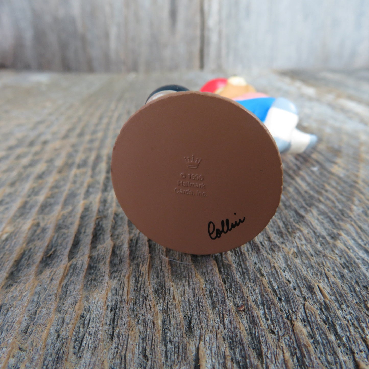 Vintage Firefighter Ornament Bear Fireman Pole Hurrying Downstairs Fire House 1996