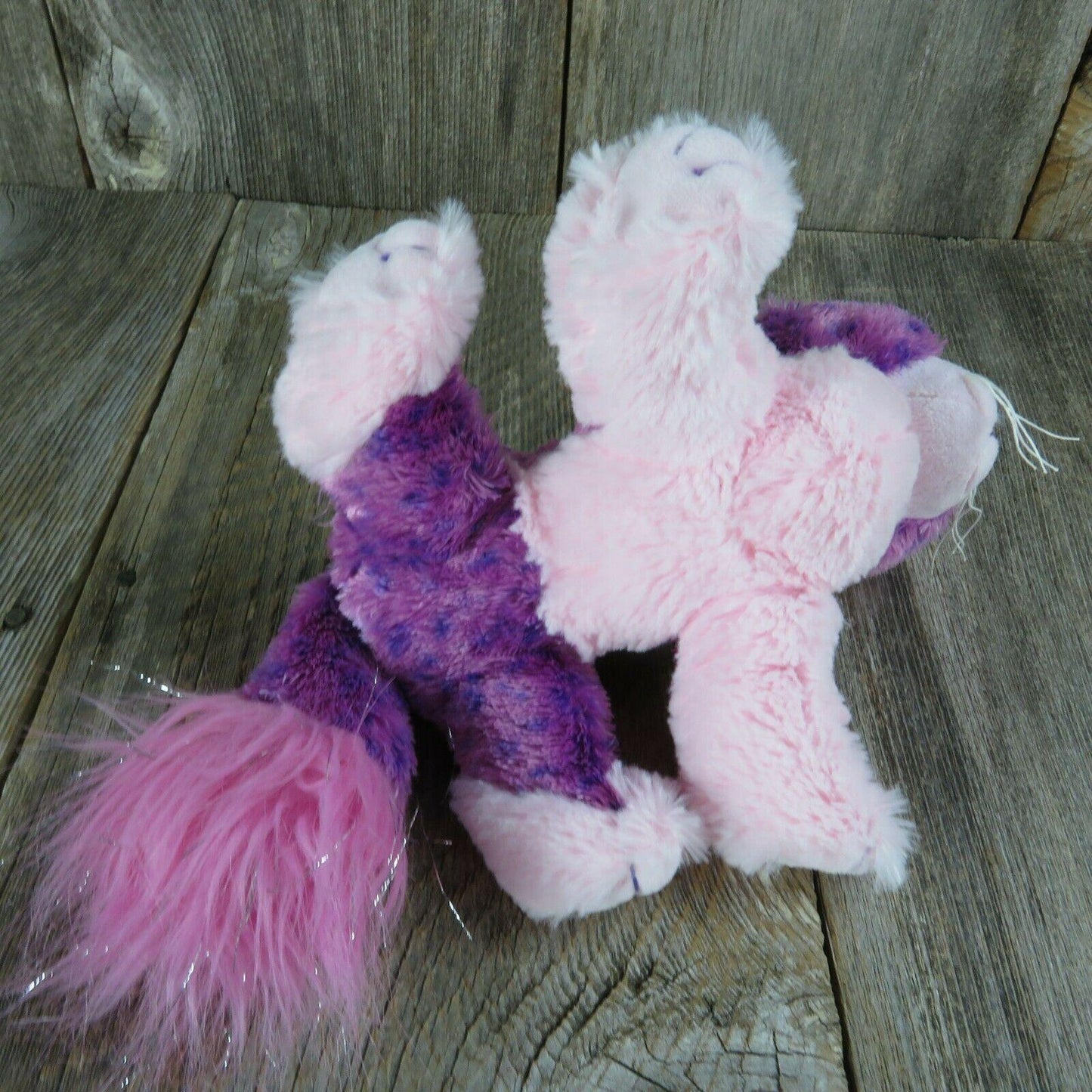 Pom Pom Kitty Plush Cat Kitten Pink Purple Webkinz Ganz Stuffed Animal No Code
