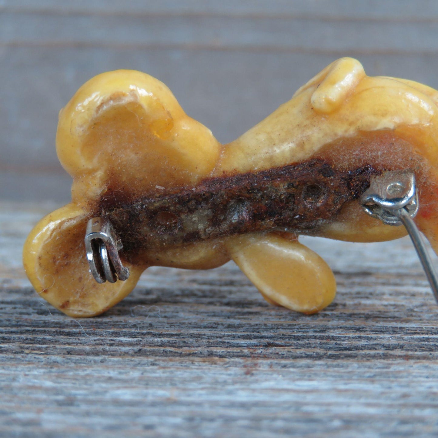 Vintage Mouse Bread Dough Pin Brooch Cheese Art Handmade Clay Sculpted
