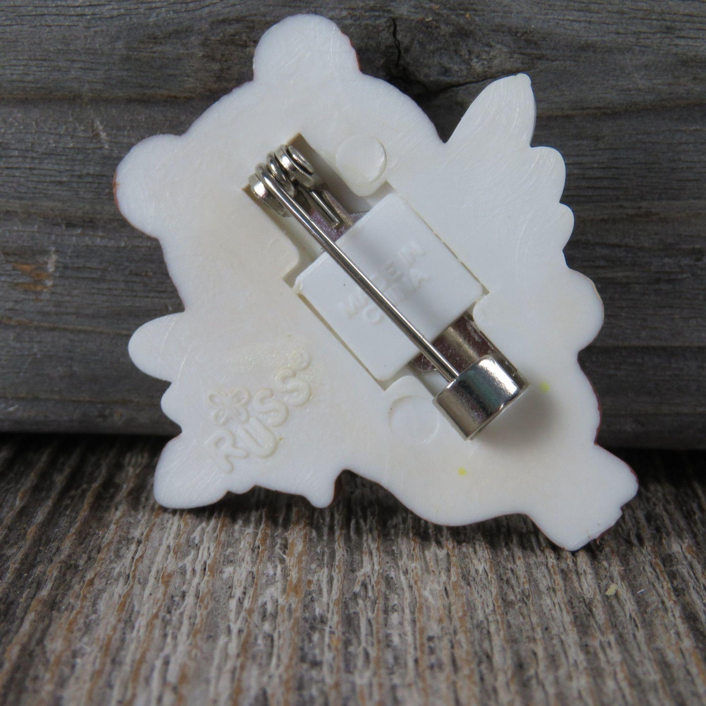 Vintage Teddy Bear Angel Pin Cupid Heart Arrow Brown Russ Brooch Valentines