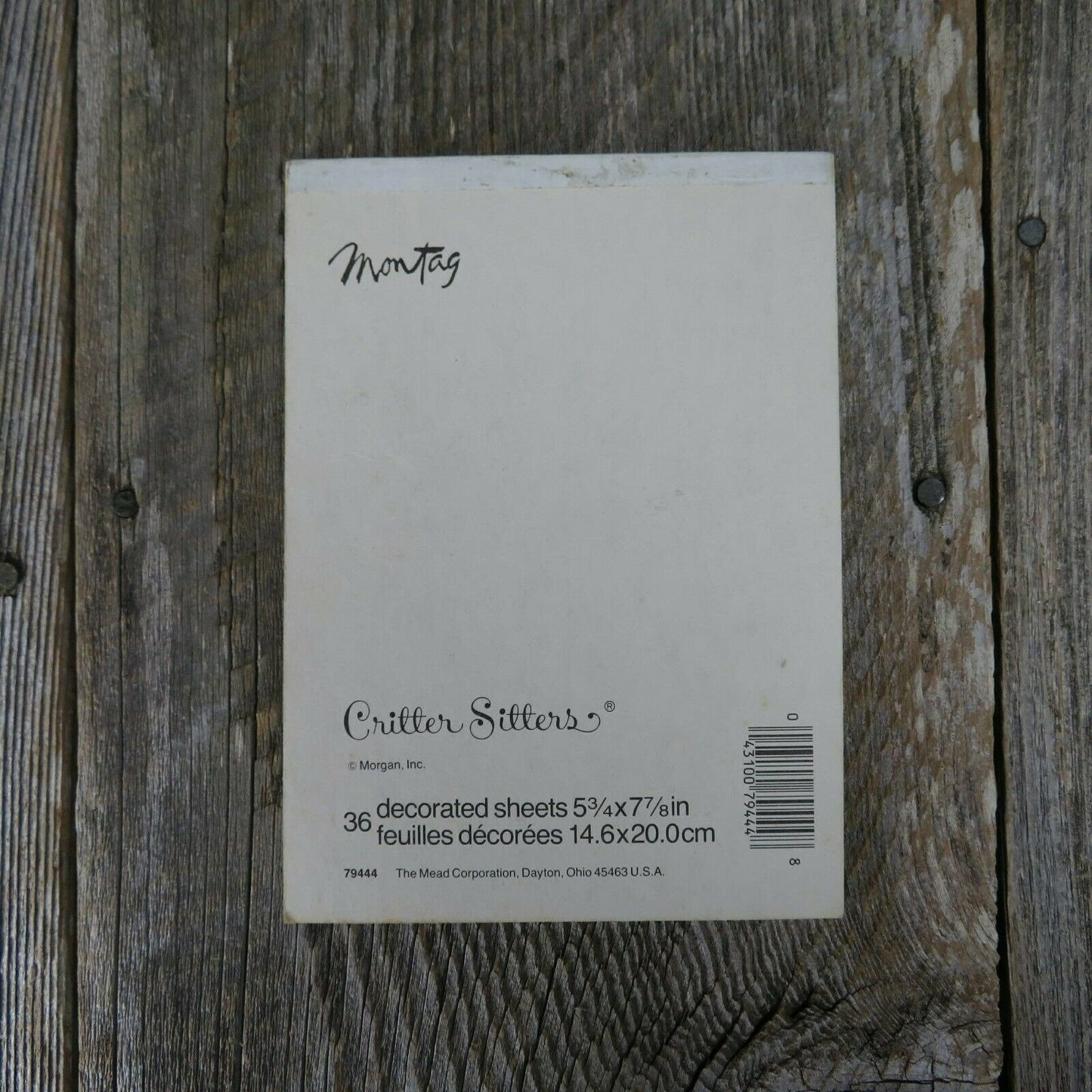 Vintage Stationery Raccoon Critter Sitters Sittin Pretty Animal Writing Paper Morgan Tablet
