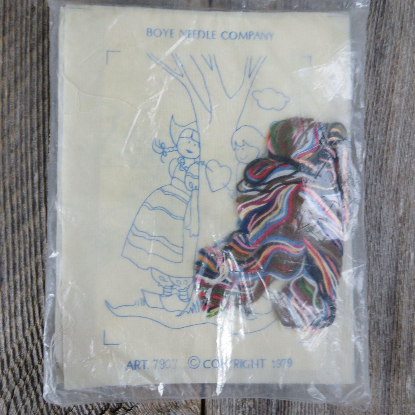 Vintage Loop Embroidery Dutch Love Kit Boye Rush n Punch Boy and Girl 1979 Heart on a Tree Valentines