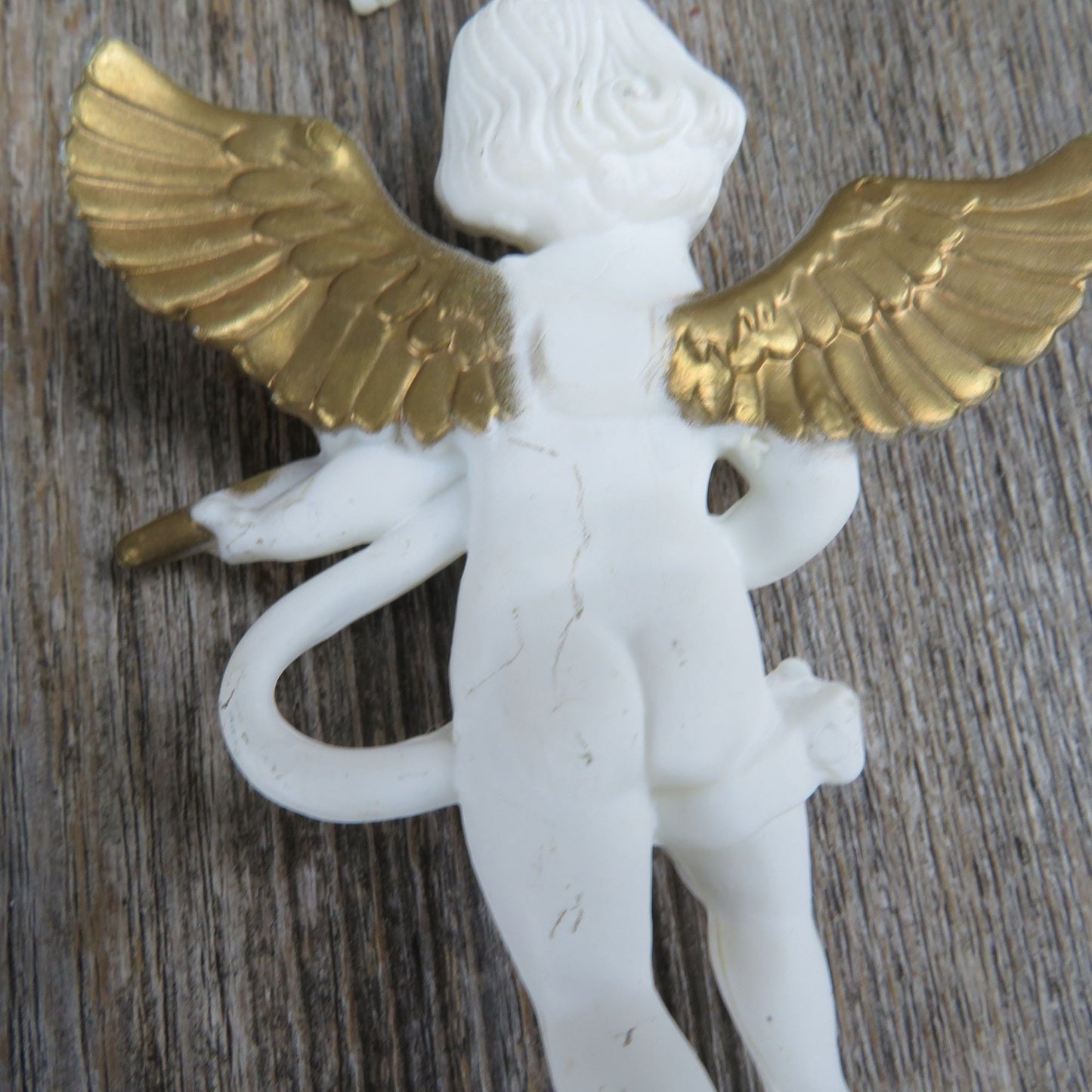 Vintage Angel Ornament Lot White Gold Music Plastic Cherub Instruments Flute Violin Lute Harp