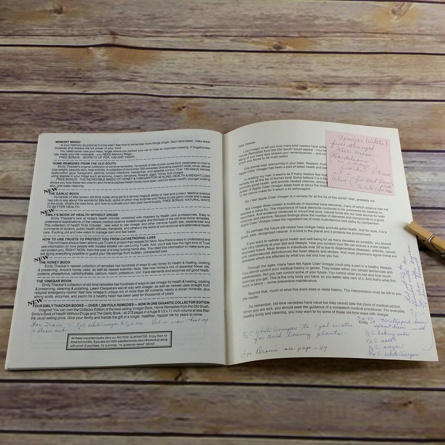 Vintage The Vinegar Book 1996 12th Edition Paperback Emily Thacker Folklore and Historical Solutions Recipes