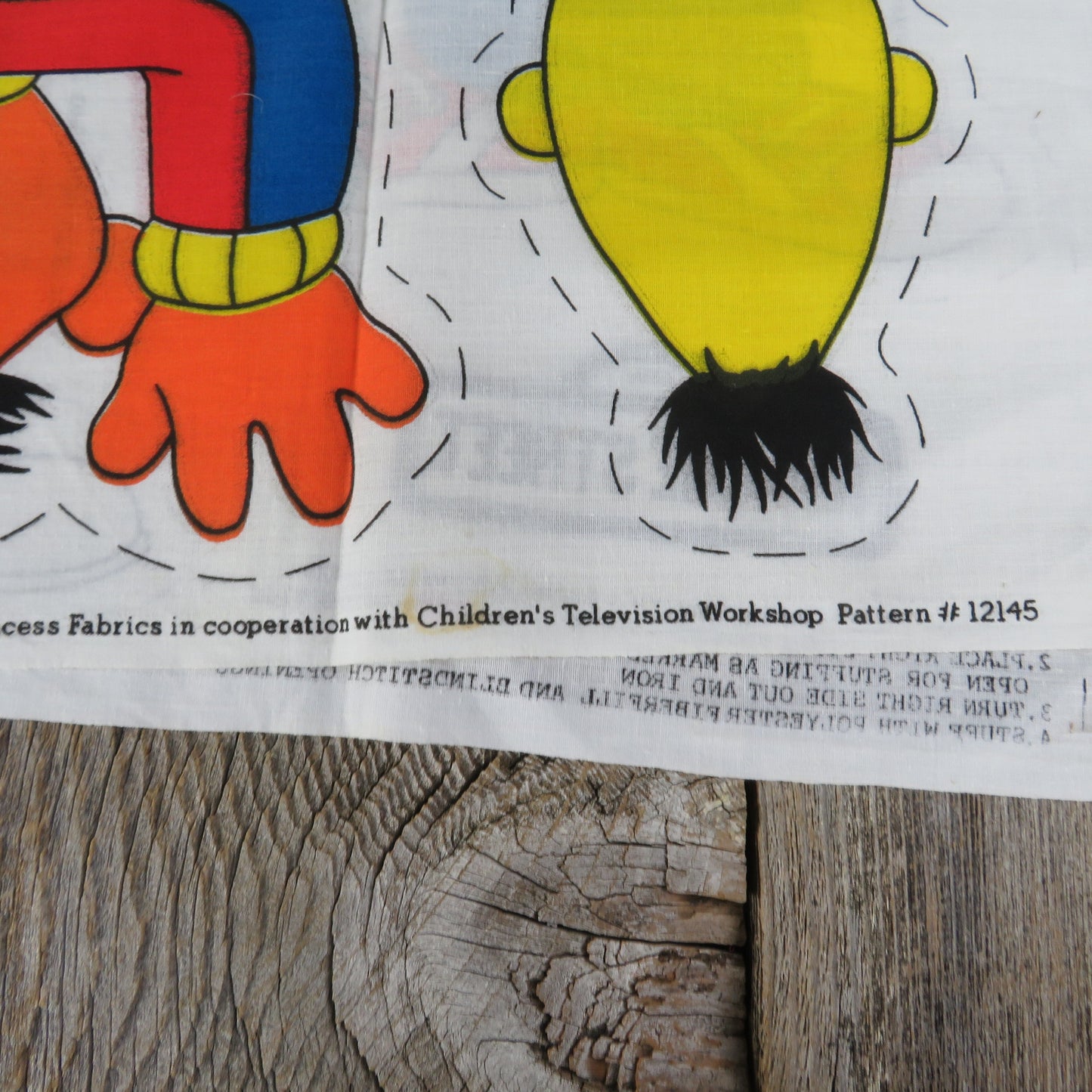 Vintage Bert Ernie Fabric Panel Cut Sew Pillow Sesame Street Princess Fabrics Doll Pattern 12145 - At Grandma's Table