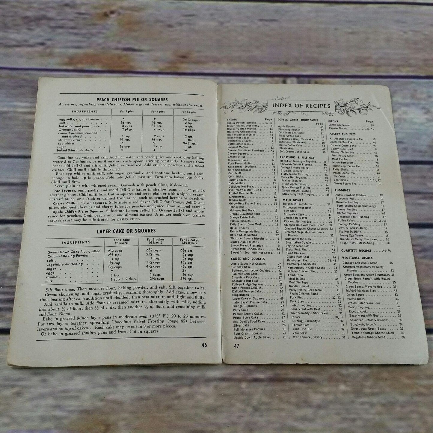 Vintage Cookbook Calumet Baking Powder Swans Down Cake Flour Grape Nuts Cook Book 1945 General Mills Paperback Booklet Promo