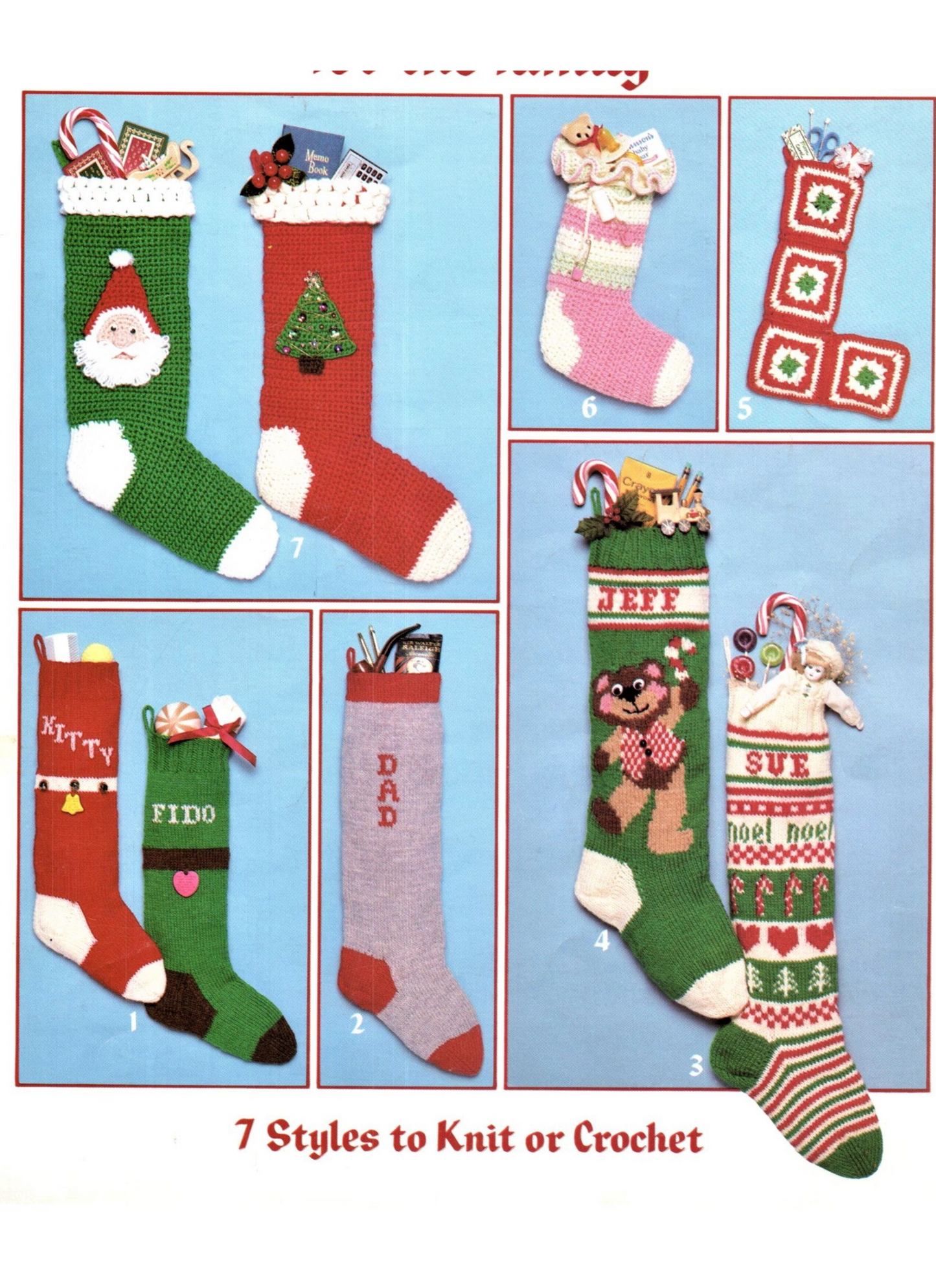 Vintage Knit Crochet Christmas Stocking Pattern Fair Isle Personalizable Knitted Stockings Stitch Download PDF Instructions Pattern - At Grandma's Table