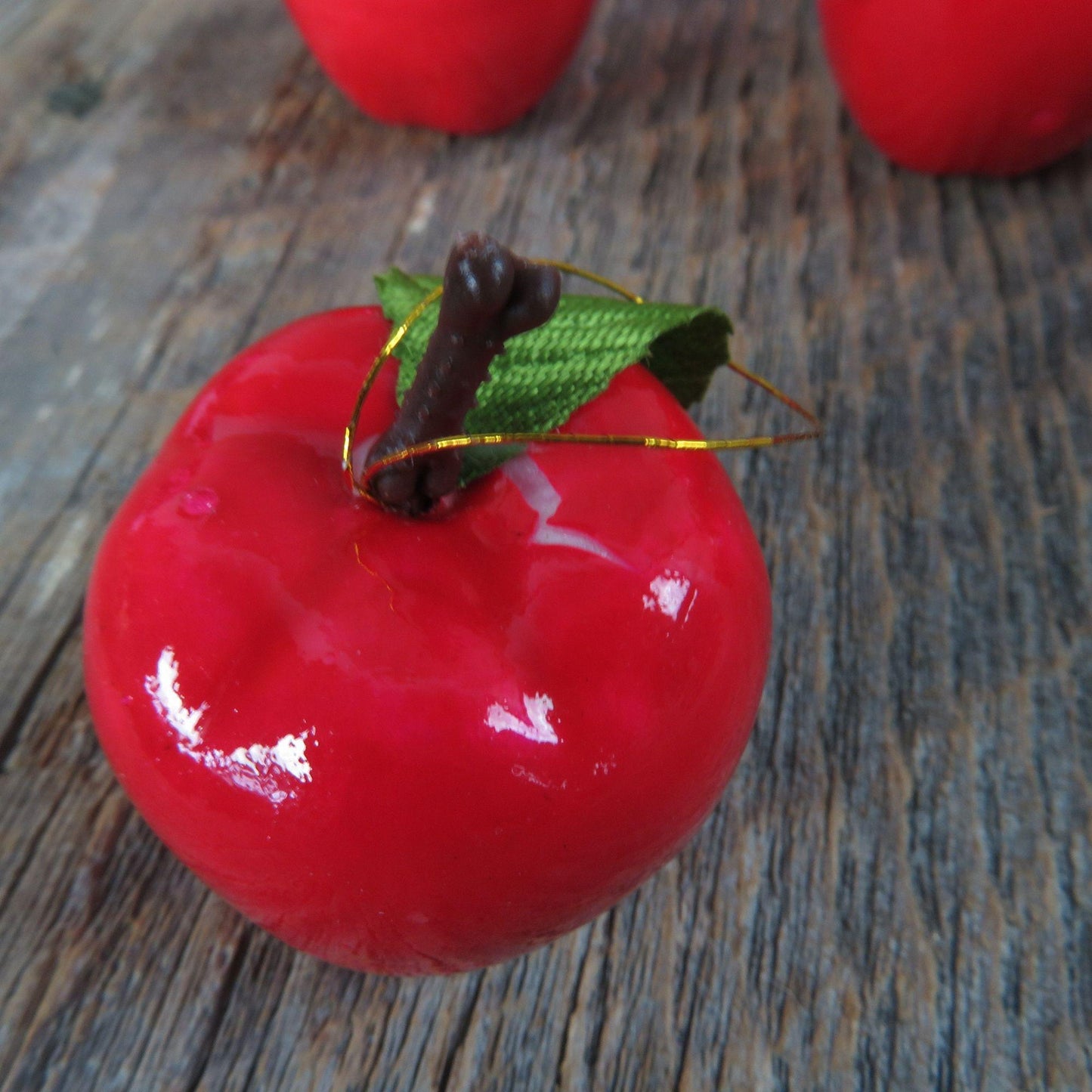 Vintage Crate O' Apple Ornament Set Christmas Red Taiwan Fruit Teacher School Craft Art Project Classroom