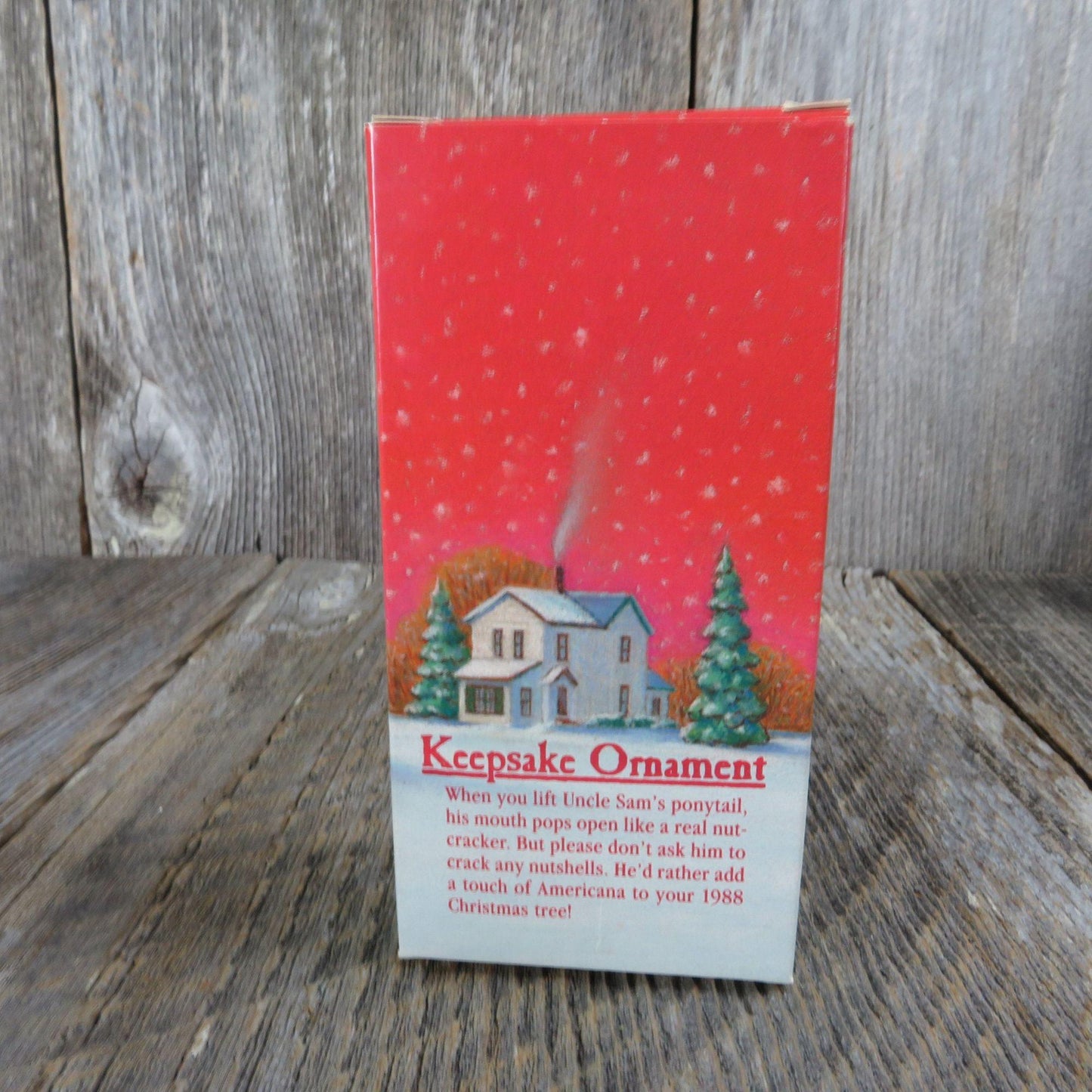 Vintage Uncle Sam Nutcrackers Ornament Patriotic Red White Blue Hallmark Christmas 1988