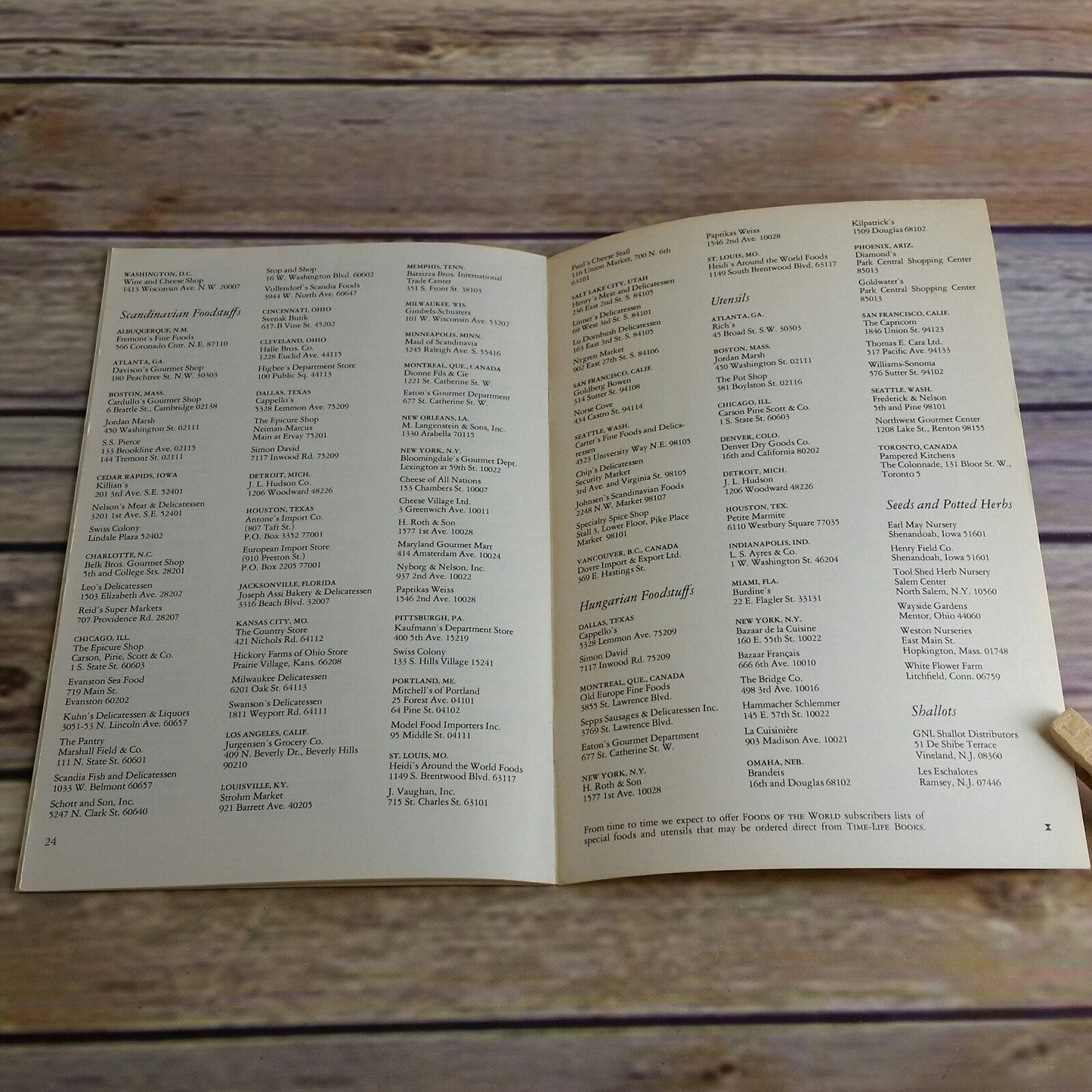 Vintage Cookbook Supplement Number One Time Life Books Foods of the World 1968 Paperback Booklet