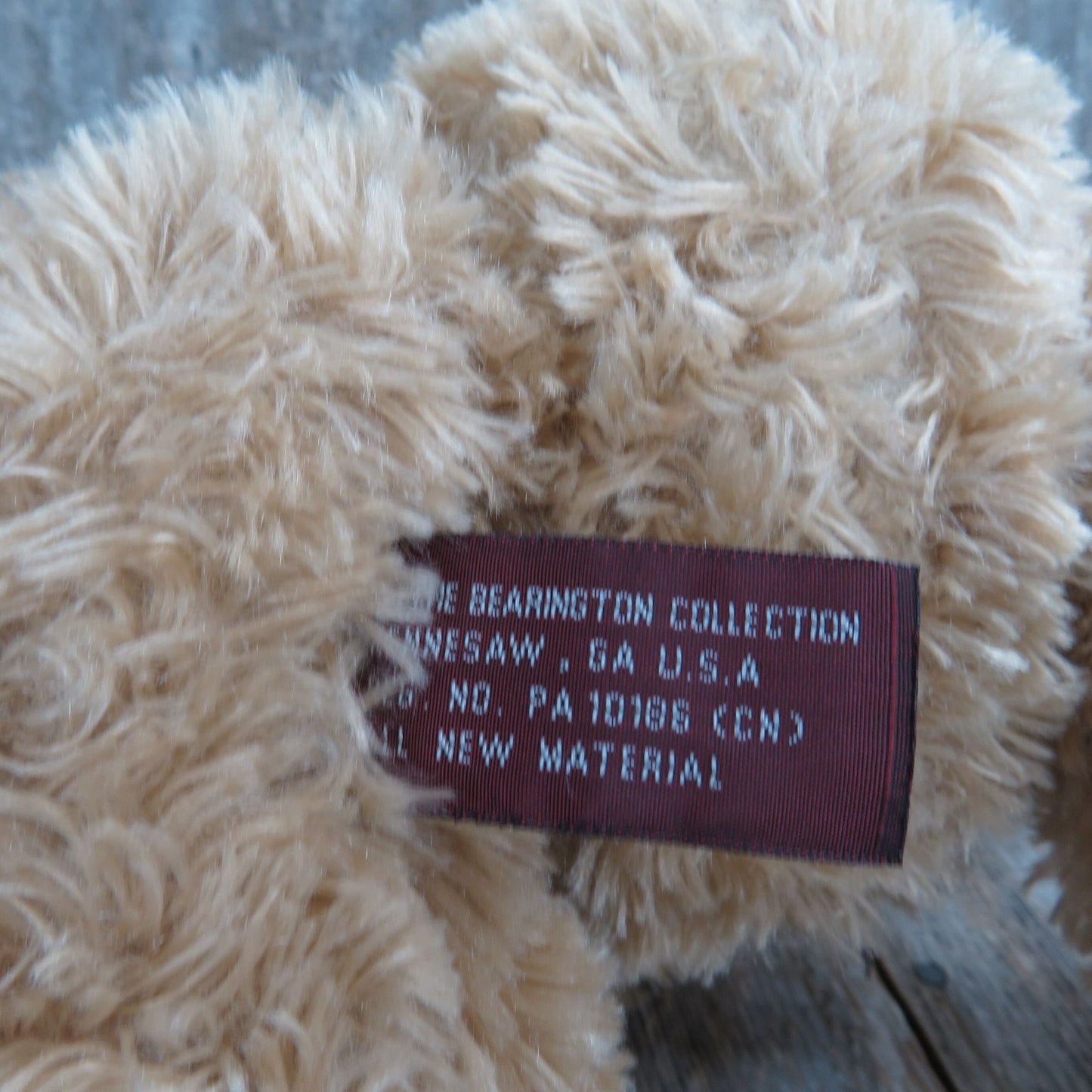Fuzzy Brown Bear Plush Checkered Bow Bearington Collection Stuffed Animal