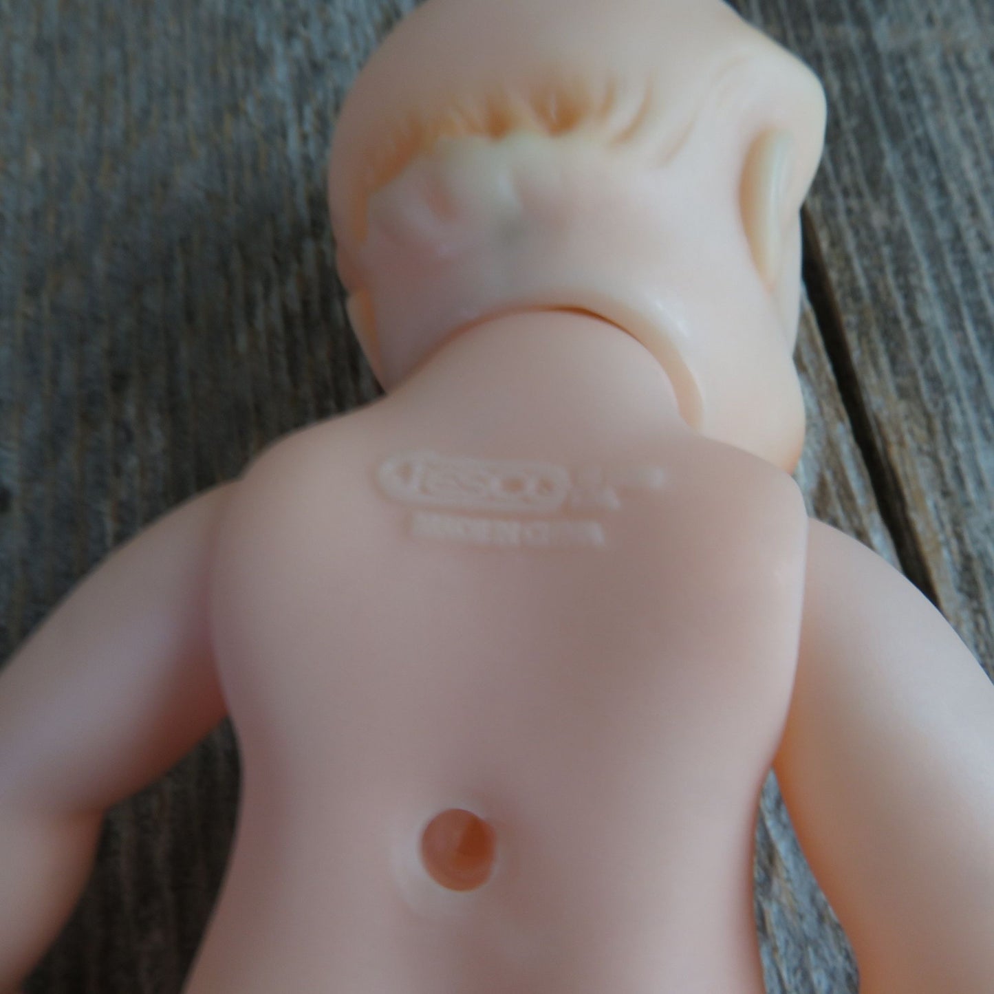 Vintage Kewpie Doll in Yellow Bunny Suit Plastic Jesco Bunny Plush Stuffed Animal 1986