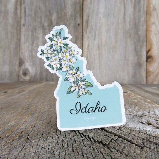 Idaho State Shaped Sticker Syringa Flower State Waterproof Souvenir Home Pride Travel Water Bottle Laptop