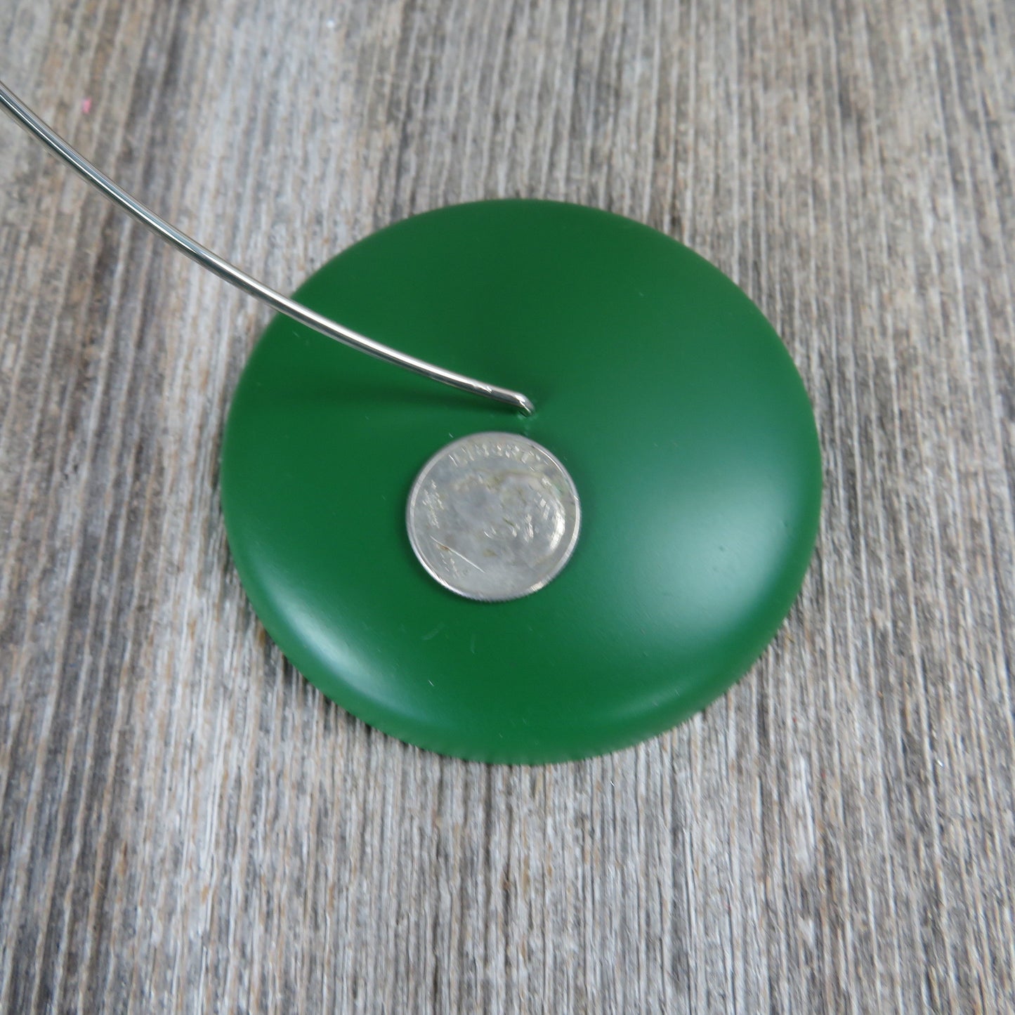 Vintage Single Ornament Display Stand Hallmark Green Plastic 1984 Silver Hook - At Grandma's Table