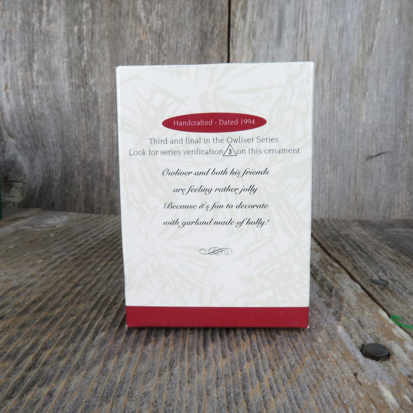 Vintage Owl in Tree Ornament Hallmark Owliver Bird Christmas 1994