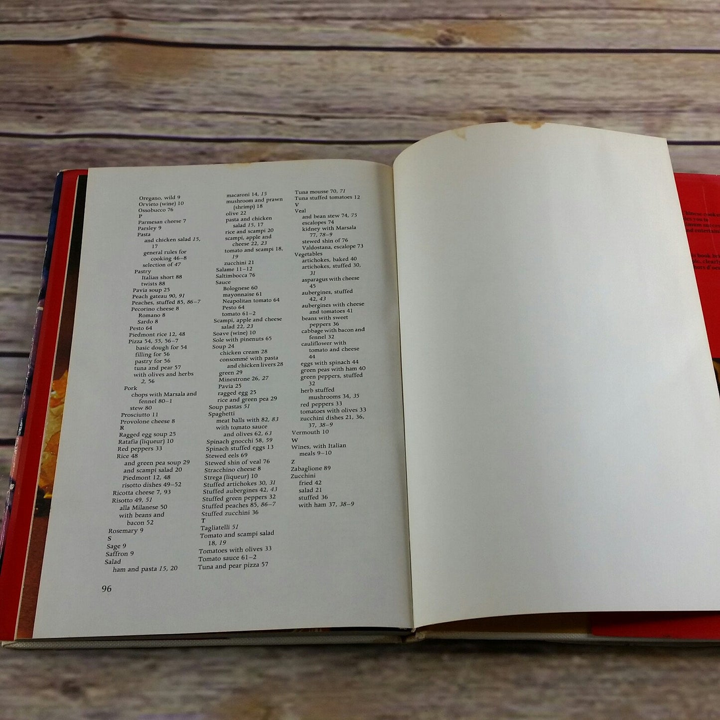 Vintage Popular Italian Cookbook Italian Cooking Recipes 1977 Hardcover Marion Howells Salads Soups Vegetables Sauces Desserts