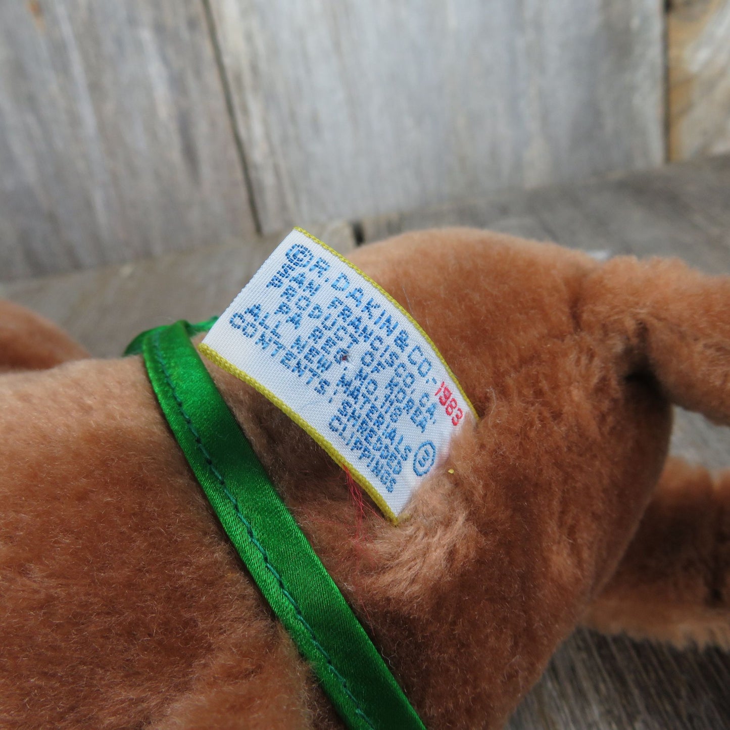 Vintage Reindeer Plush Christmas Dakin Deer Saddle Flocked Nose 1983