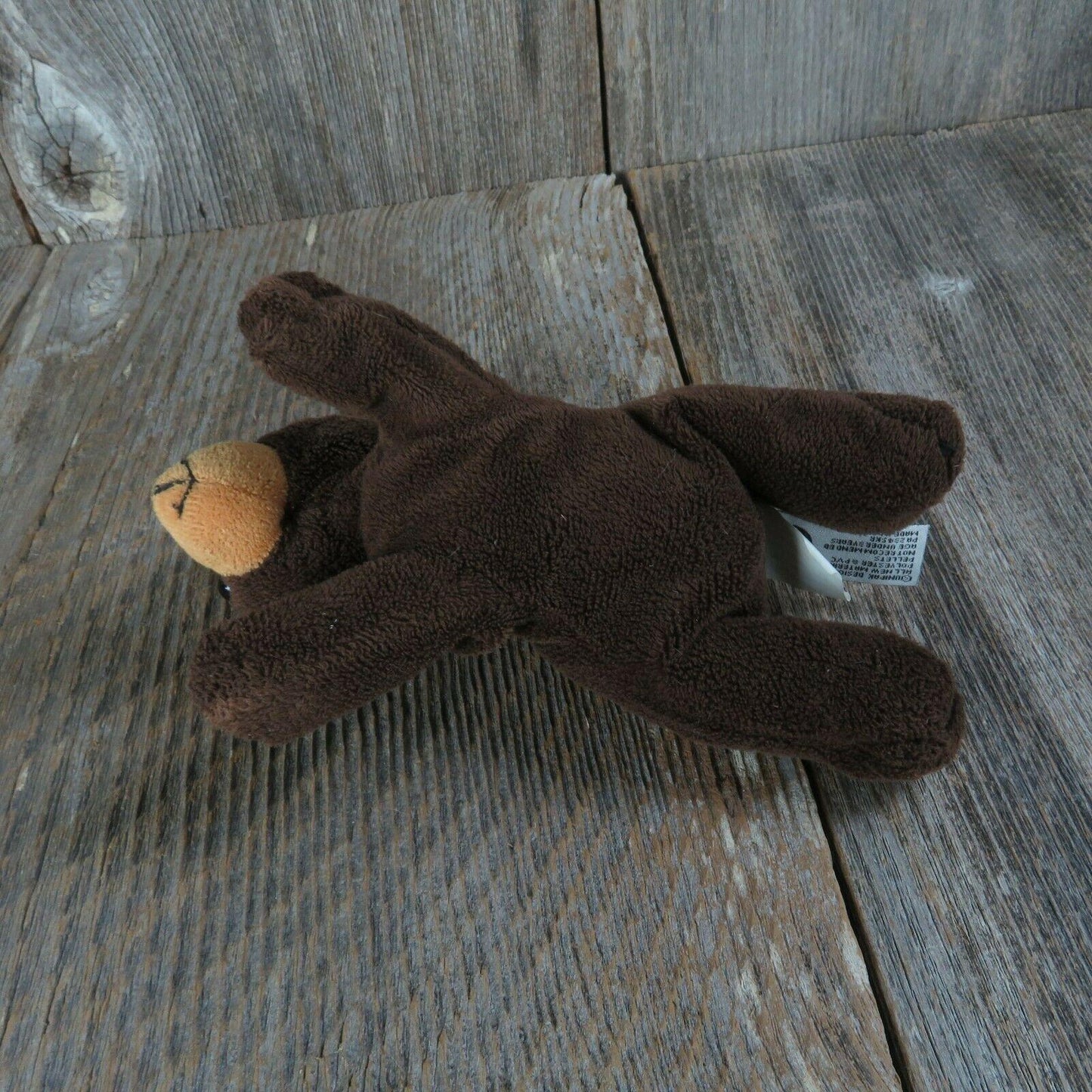 Bear Plush Unipak Stuffed Animal Small Plastic Nose Brown Beanie Bean Bag 2011