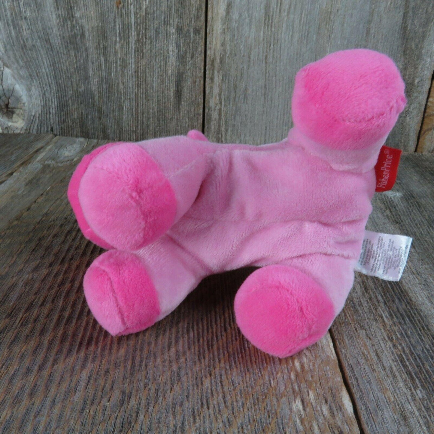 Pink Giraffe Plush Fisher Price Sewn Eyes Pink Rattle Crinkle Mattel 2014
