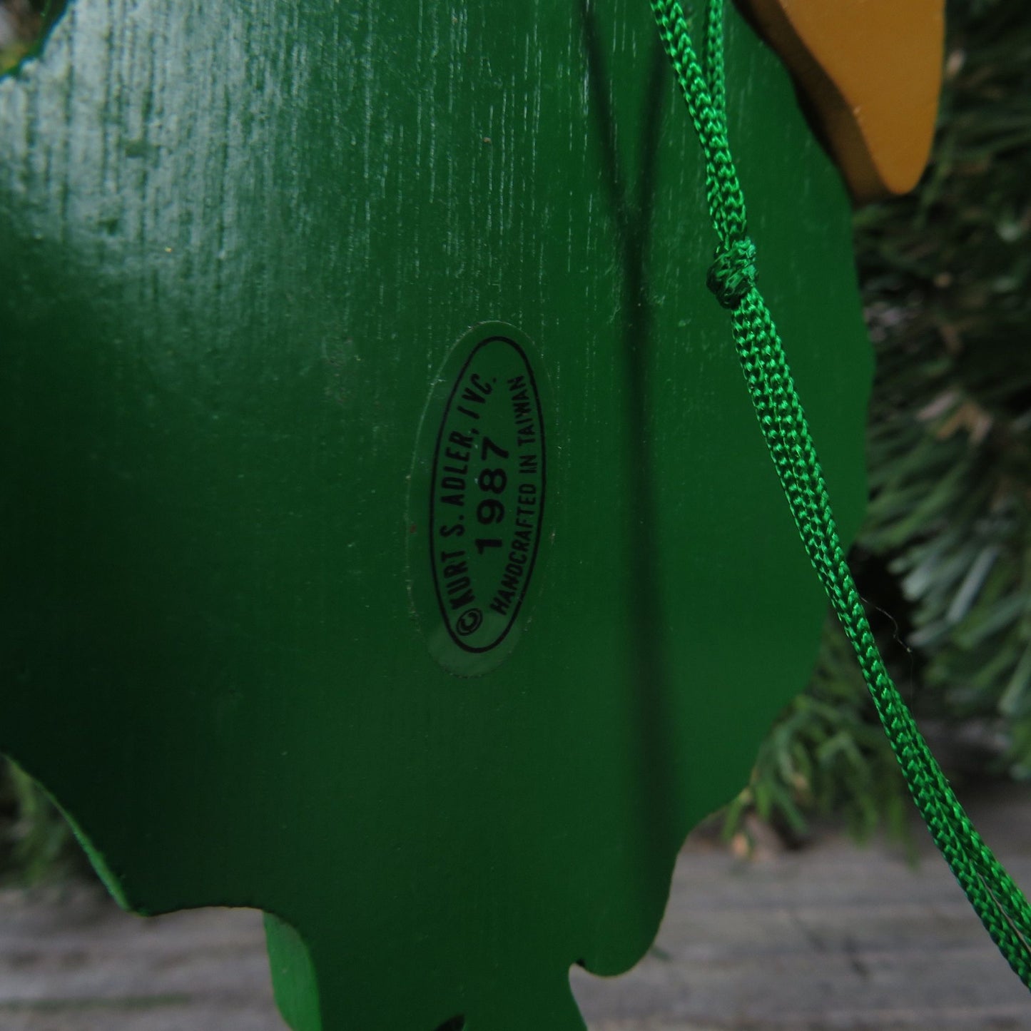 Vintage Rudolph Pull String Wood Ornament Kurt Adler Red Nosed Reindeer Wooden Christmas 1987