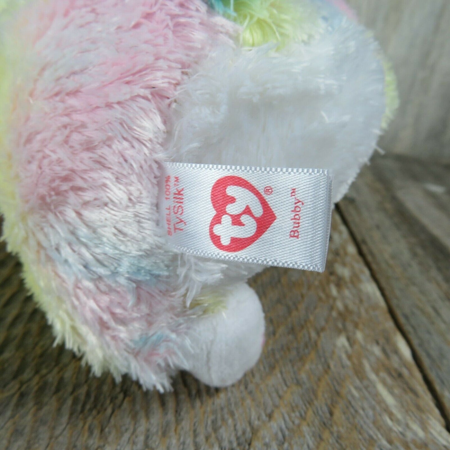 TY Silk Bubby Bunny Easter Rabbit Pastel Tie Dye Beanie Boos Plush Stuffed